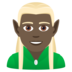 Man Elf: Dark Skin Tone Emoji Copy Paste ― 🧝🏿‍♂ - joypixels