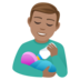 Man Feeding Baby: Medium Skin Tone Emoji Copy Paste ― 👨🏽‍🍼 - joypixels