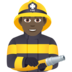 Man Firefighter: Dark Skin Tone Emoji Copy Paste ― 👨🏿‍🚒 - joypixels