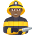Man Firefighter: Medium-dark Skin Tone Emoji Copy Paste ― 👨🏾‍🚒 - joypixels