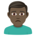 Man Frowning: Dark Skin Tone Emoji Copy Paste ― 🙍🏿‍♂ - joypixels