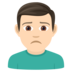 Man Frowning: Light Skin Tone Emoji Copy Paste ― 🙍🏻‍♂ - joypixels