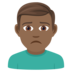 Man Frowning: Medium-dark Skin Tone Emoji Copy Paste ― 🙍🏾‍♂ - joypixels