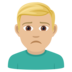 Man Frowning: Medium-light Skin Tone Emoji Copy Paste ― 🙍🏼‍♂ - joypixels