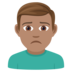 Man Frowning: Medium Skin Tone Emoji Copy Paste ― 🙍🏽‍♂ - joypixels