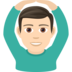Man Gesturing OK: Light Skin Tone Emoji Copy Paste ― 🙆🏻‍♂ - joypixels