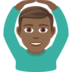 Man Gesturing OK: Medium-dark Skin Tone Emoji Copy Paste ― 🙆🏾‍♂ - joypixels
