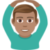 Man Gesturing OK: Medium Skin Tone Emoji Copy Paste ― 🙆🏽‍♂ - joypixels