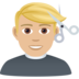 Man Getting Haircut: Medium-light Skin Tone Emoji Copy Paste ― 💇🏼‍♂ - joypixels