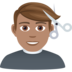 Man Getting Haircut: Medium Skin Tone Emoji Copy Paste ― 💇🏽‍♂ - joypixels