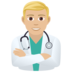 Man Health Worker: Medium-light Skin Tone Emoji Copy Paste ― 👨🏼‍⚕ - joypixels