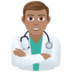 Man Health Worker: Medium Skin Tone Emoji Copy Paste ― 👨🏽‍⚕ - joypixels