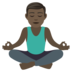 Man In Lotus Position: Dark Skin Tone Emoji Copy Paste ― 🧘🏿‍♂ - joypixels