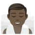 Man In Steamy Room: Dark Skin Tone Emoji Copy Paste ― 🧖🏿‍♂ - joypixels