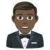 Man In Tuxedo: Dark Skin Tone Emoji Copy Paste ― 🤵🏿‍♂ - joypixels