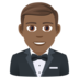 Man In Tuxedo: Medium-dark Skin Tone Emoji Copy Paste ― 🤵🏾‍♂ - joypixels