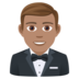 Man In Tuxedo: Medium Skin Tone Emoji Copy Paste ― 🤵🏽‍♂ - joypixels