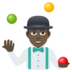 Man Juggling: Dark Skin Tone Emoji Copy Paste ― 🤹🏿‍♂ - joypixels