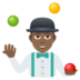 Man Juggling: Medium-dark Skin Tone Emoji Copy Paste ― 🤹🏾‍♂ - joypixels