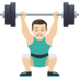 Man Lifting Weights: Light Skin Tone Emoji Copy Paste ― 🏋🏻‍♂ - joypixels