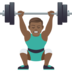 Man Lifting Weights: Medium-dark Skin Tone Emoji Copy Paste ― 🏋🏾‍♂ - joypixels