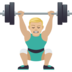 Man Lifting Weights: Medium-light Skin Tone Emoji Copy Paste ― 🏋🏼‍♂ - joypixels