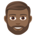 Man: Medium-dark Skin Tone, Beard Emoji Copy Paste ― 🧔🏾‍♂ - joypixels