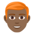 Man: Medium-dark Skin Tone, Red Hair Emoji Copy Paste ― 👨🏾‍🦰 - joypixels