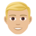 Man: Medium-light Skin Tone, Blond Hair Emoji Copy Paste ― 👱🏼‍♂ - joypixels