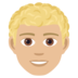 Man: Medium-light Skin Tone, Curly Hair Emoji Copy Paste ― 👨🏼‍🦱 - joypixels