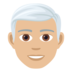 Man: Medium-light Skin Tone, White Hair Emoji Copy Paste ― 👨🏼‍🦳 - joypixels