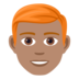 Man: Medium Skin Tone, Red Hair Emoji Copy Paste ― 👨🏽‍🦰 - joypixels