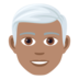 Man: Medium Skin Tone, White Hair Emoji Copy Paste ― 👨🏽‍🦳 - joypixels