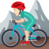 Man Mountain Biking: Light Skin Tone Emoji Copy Paste ― 🚵🏻‍♂ - joypixels