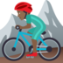 Man Mountain Biking: Medium-dark Skin Tone Emoji Copy Paste ― 🚵🏾‍♂ - joypixels