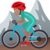 Man Mountain Biking: Medium Skin Tone Emoji Copy Paste ― 🚵🏽‍♂ - joypixels