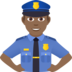 Man Police Officer: Medium-dark Skin Tone Emoji Copy Paste ― 👮🏾‍♂ - joypixels