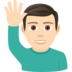 Man Raising Hand: Light Skin Tone Emoji Copy Paste ― 🙋🏻‍♂ - joypixels