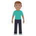 Man Standing: Medium Skin Tone Emoji Copy Paste ― 🧍🏽‍♂ - joypixels