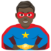 Man Superhero: Dark Skin Tone Emoji Copy Paste ― 🦸🏿‍♂ - joypixels