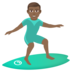 Man Surfing: Medium-dark Skin Tone Emoji Copy Paste ― 🏄🏾‍♂ - joypixels