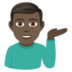 Man Tipping Hand: Dark Skin Tone Emoji Copy Paste ― 💁🏿‍♂ - joypixels