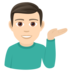 Man Tipping Hand: Light Skin Tone Emoji Copy Paste ― 💁🏻‍♂ - joypixels