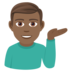 Man Tipping Hand: Medium-dark Skin Tone Emoji Copy Paste ― 💁🏾‍♂ - joypixels