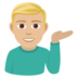 Man Tipping Hand: Medium-light Skin Tone Emoji Copy Paste ― 💁🏼‍♂ - joypixels
