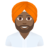 Man Wearing Turban: Medium-dark Skin Tone Emoji Copy Paste ― 👳🏾‍♂ - joypixels