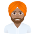 Man Wearing Turban: Medium Skin Tone Emoji Copy Paste ― 👳🏽‍♂ - joypixels