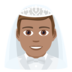 Man With Veil: Medium Skin Tone Emoji Copy Paste ― 👰🏽‍♂ - joypixels