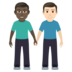 Men Holding Hands: Dark Skin Tone, Light Skin Tone Emoji Copy Paste ― 👨🏿‍🤝‍👨🏻 - joypixels