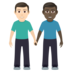 Men Holding Hands: Light Skin Tone, Dark Skin Tone Emoji Copy Paste ― 👨🏻‍🤝‍👨🏿 - joypixels